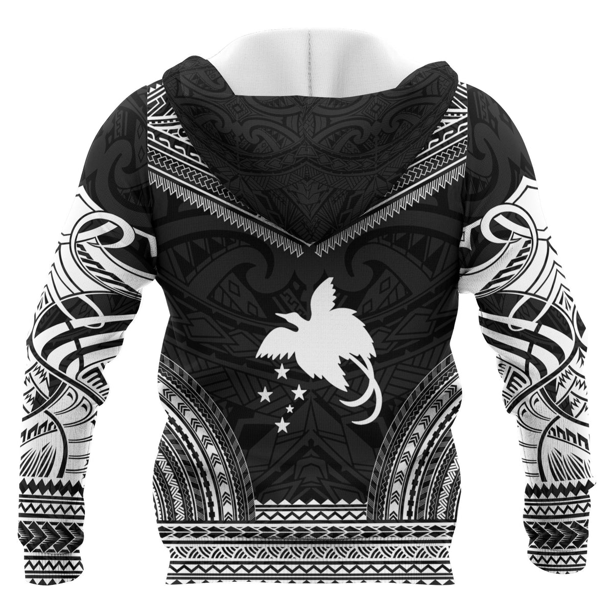 Papua New Guinea Polynesian Chief Custom Zip up Hoodie Black Version Unisex Black - Polynesian Pride