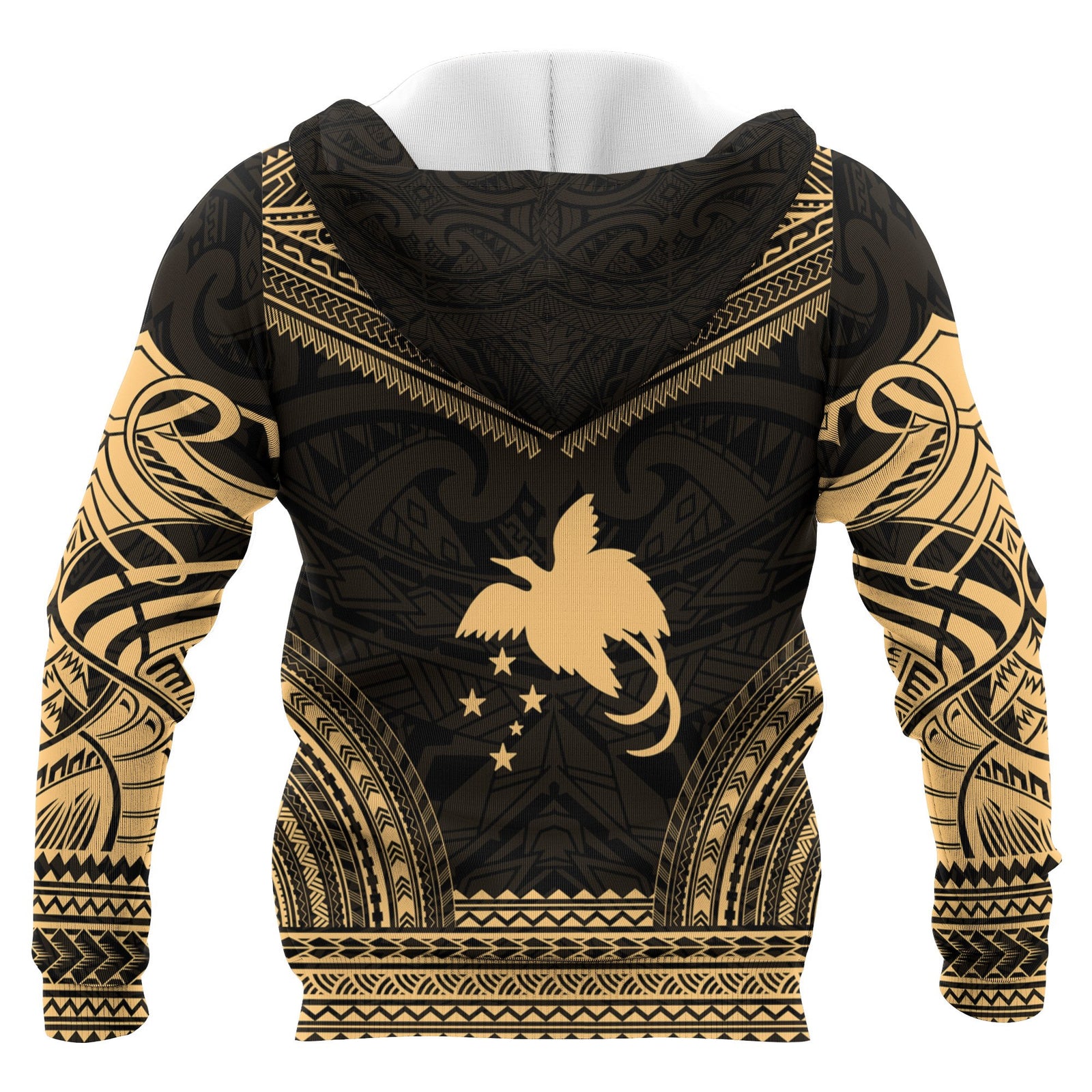 Papua New Guinea Polynesian Chief Custom Zip up Hoodie Gold Version Unisex Gold - Polynesian Pride