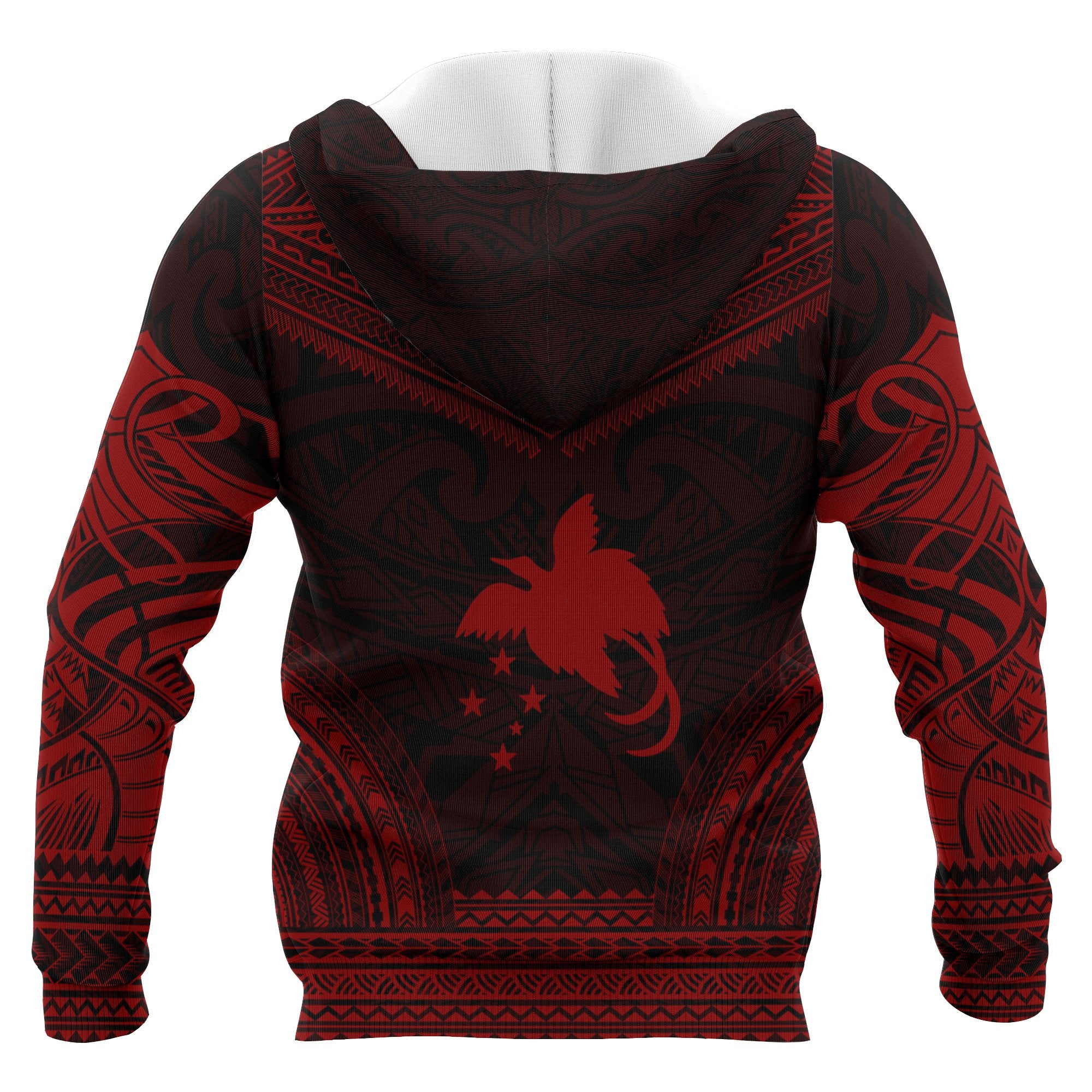 Papua New Guinea Polynesian Chief Custom Zip up Hoodie Red Version Unisex Red - Polynesian Pride