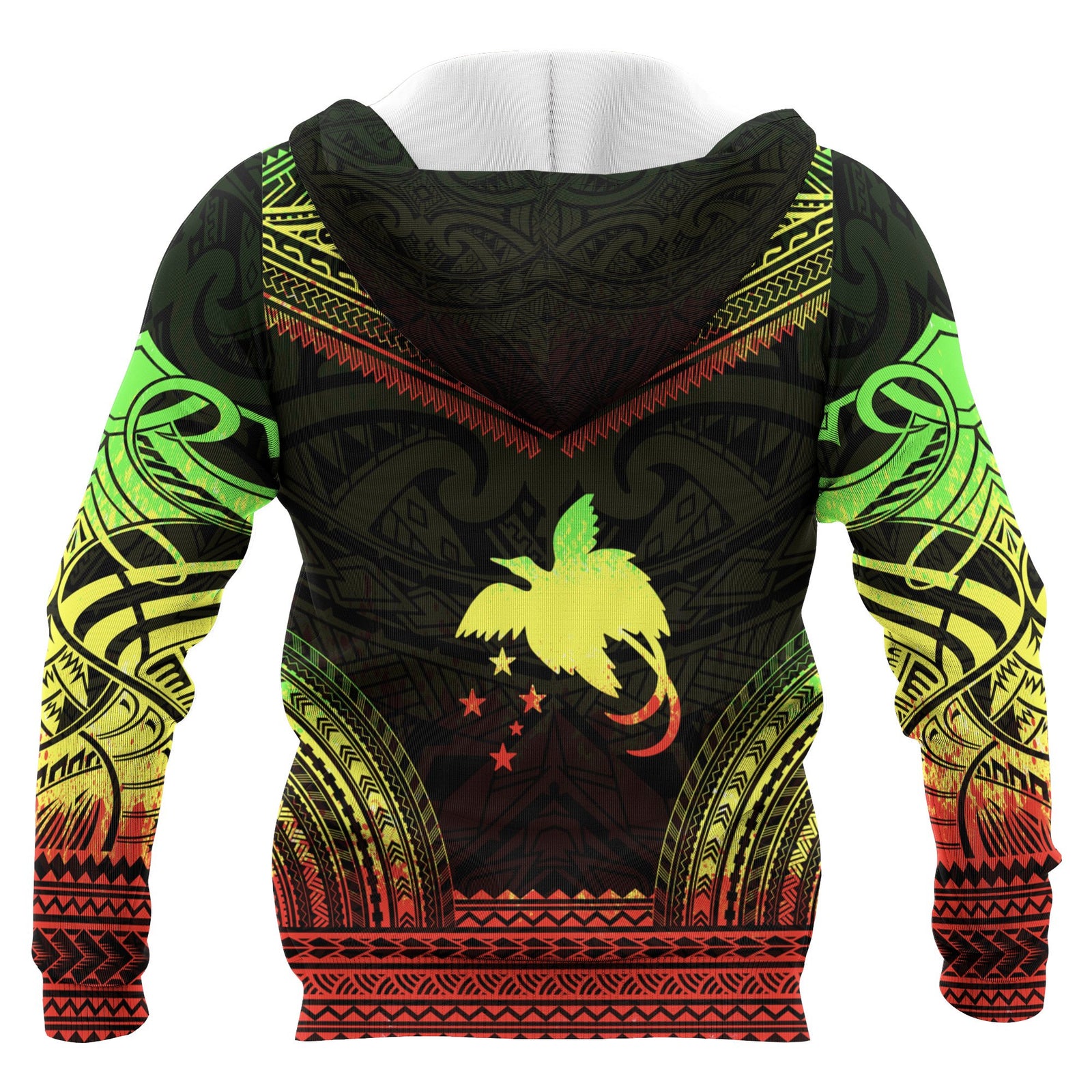 Papua New Guinea Polynesian Chief Custom Zip up Hoodie Reggae Version Unisex Reggae - Polynesian Pride