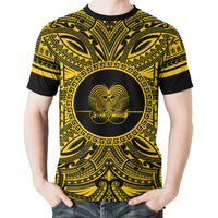 Papua New Guinea All T Shirt Papua New Guinea Coat Of Arms Polynesian Gold Black - Polynesian Pride