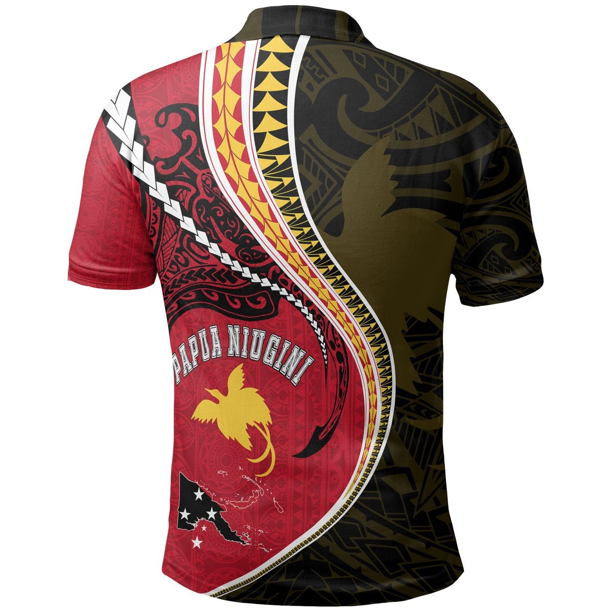 Papua New Guinea Polo T Shirt Papua New Guinea Flag Kanaloa Tatau Gen PNG K7 - Polynesian Pride