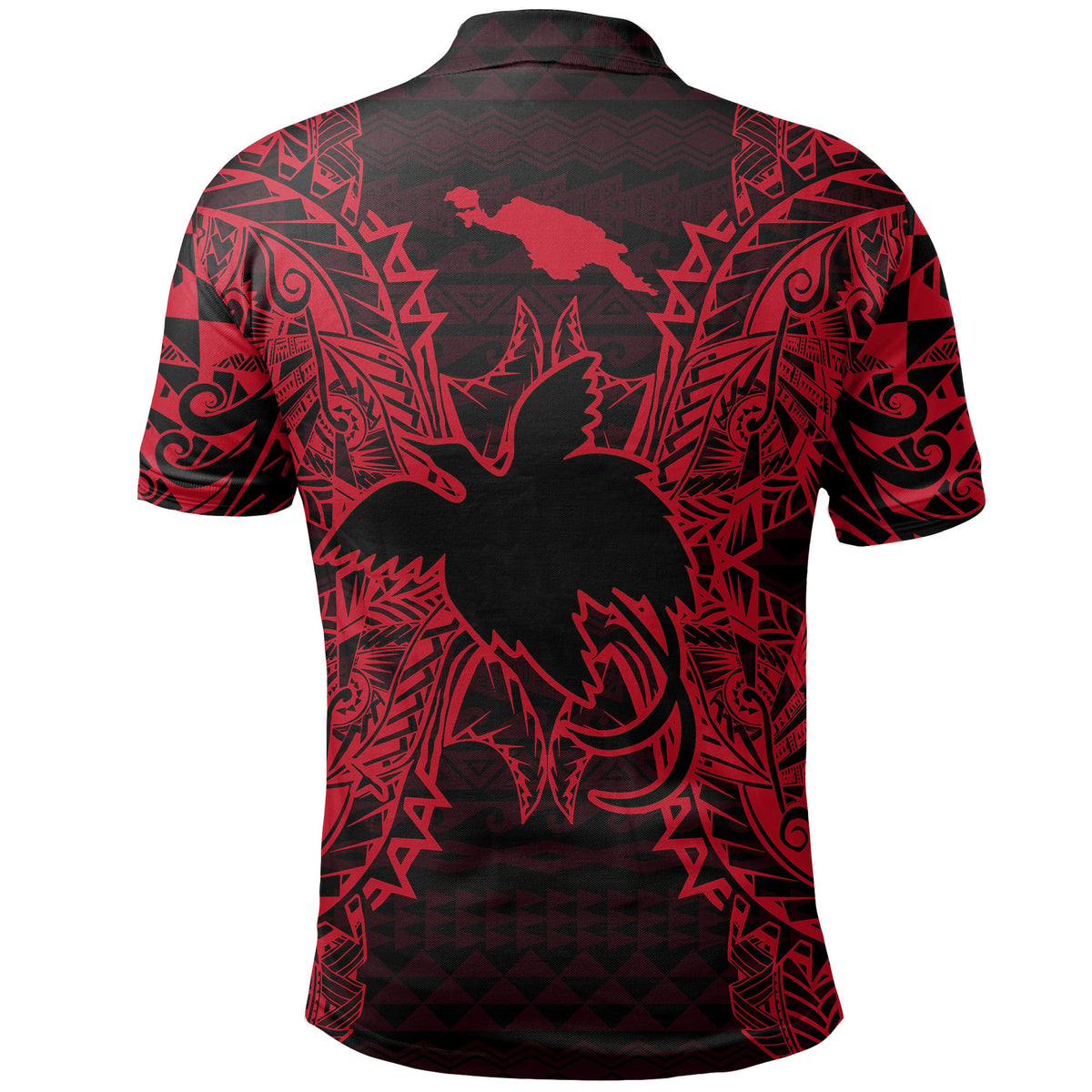 Papua New Guinea Polo Shirt Papua New Guinea Flag Map Polynesian Tattoo Red - Polynesian Pride