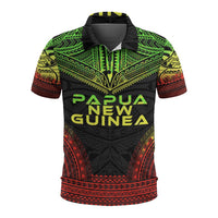 Papua New Guinea Polo Shirt Papua New Guinea Coat Of Arms Polynesian Chief Tattoo Reggae Version Unisex Reggae - Polynesian Pride