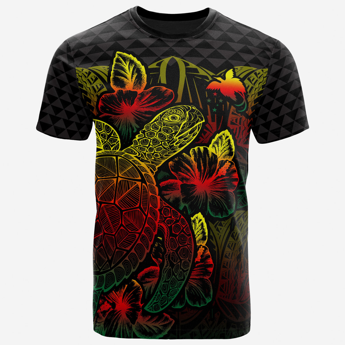 Papua New Guinea T Shirt Papua New Guinea Flag Turtle Hibiscus Reggae Unisex Reggae - Polynesian Pride