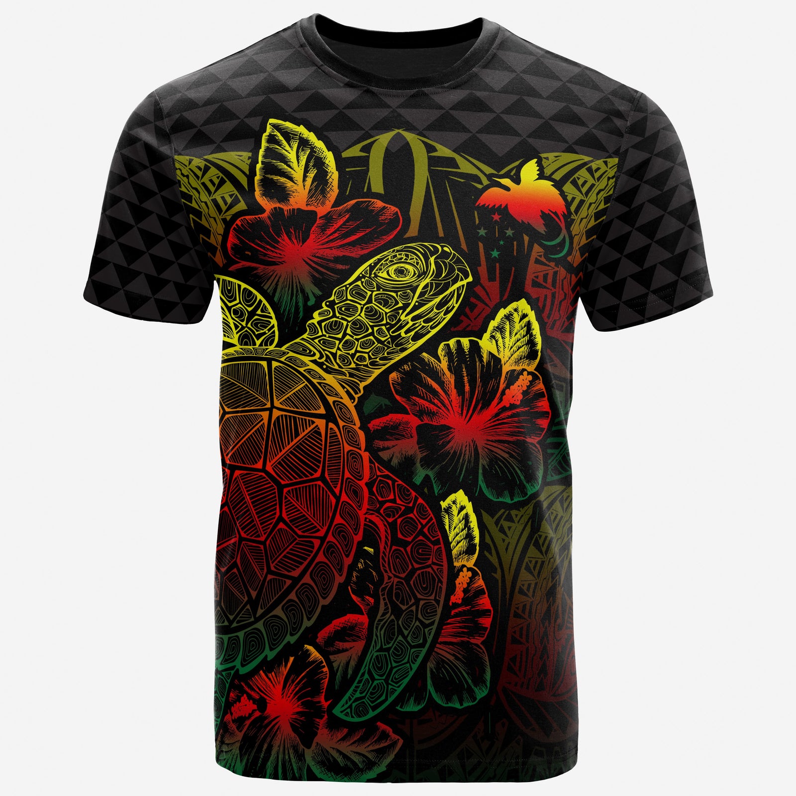 Papua New Guinea T Shirt Papua New Guinea Flag Turtle Hibiscus Reggae Unisex Reggae - Polynesian Pride