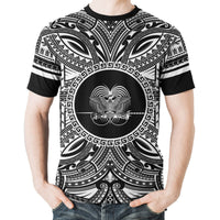 Papua New Guinea All T Shirt Papua New Guinea Coat Of Arms Polynesian White Black - Polynesian Pride