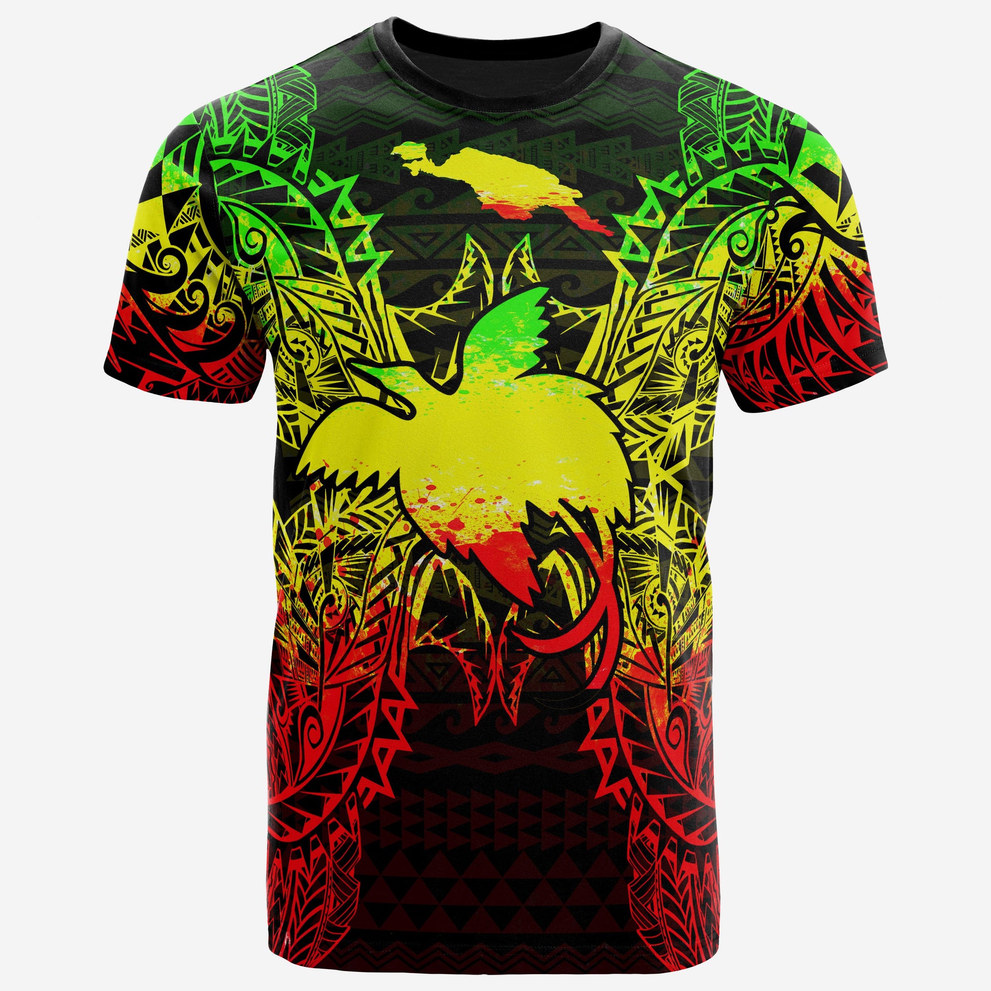 Papua New Giunea All T Shirt Papua New Giunea Flag Map Polynesian Tattoo Reggae Unisex Reggae - Polynesian Pride