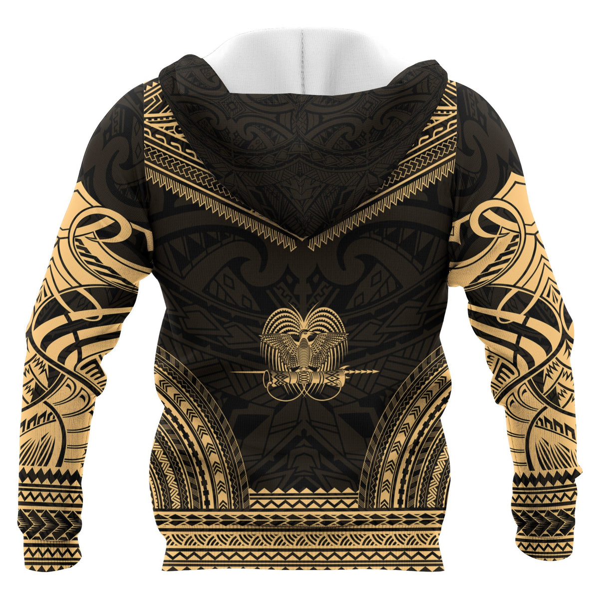 Papua New Guinea Polynesian Chief Custom Zip up Hoodie Gold Version Unisex Gold - Polynesian Pride