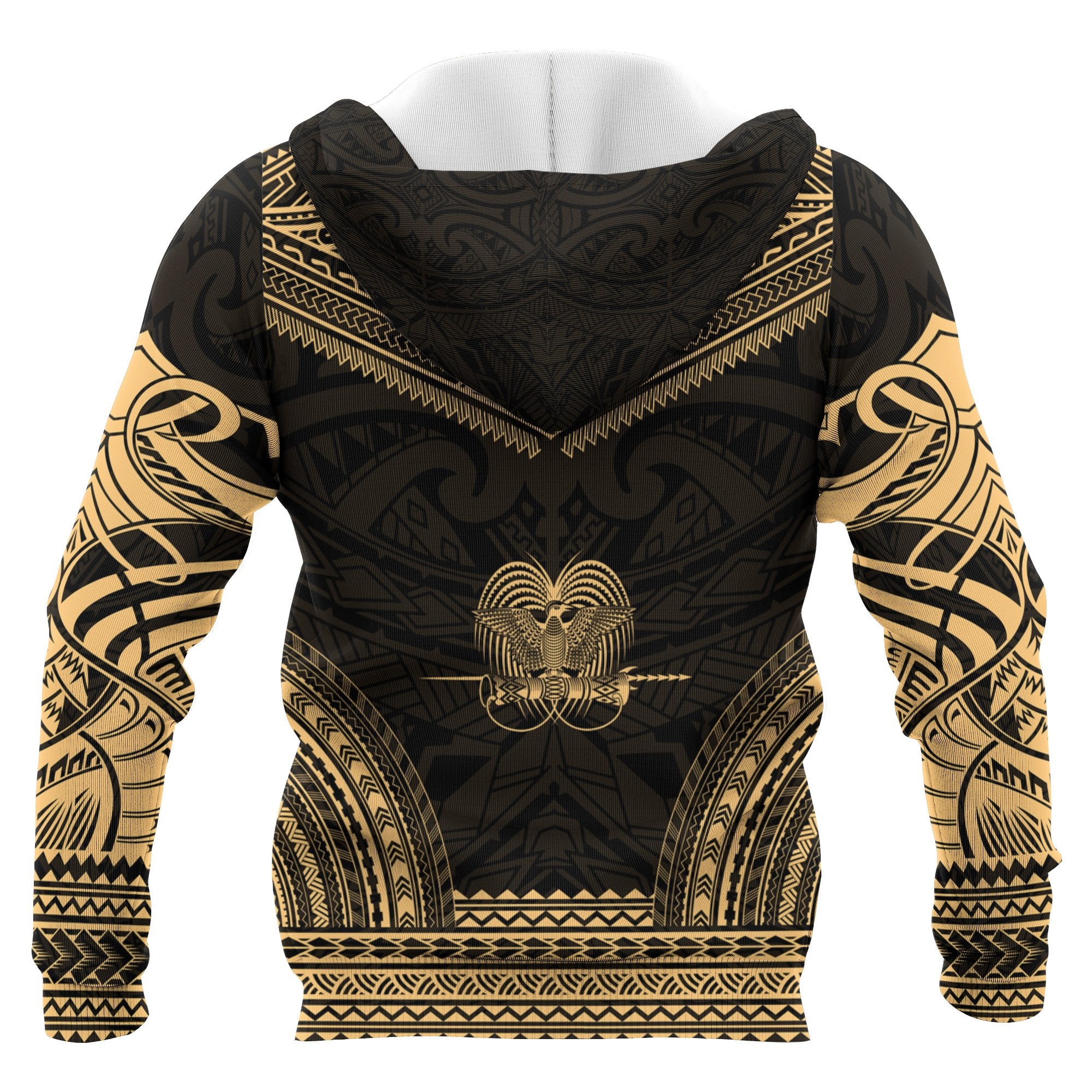 Papua New Guinea Polynesian Chief Custom Zip up Hoodie Gold Version Unisex Gold - Polynesian Pride
