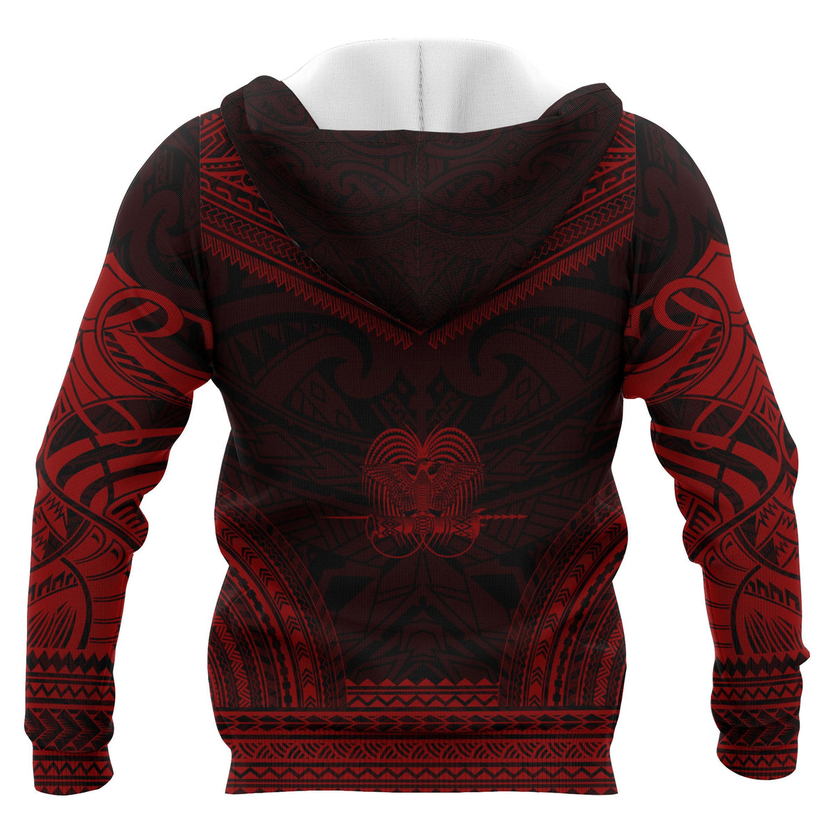 Papua New Guinea Polynesian Chief Custom Hoodie Red Version Unisex Red - Polynesian Pride