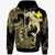 Papua Hoodie Hammerhead Shark Tribal Pattern Unisex Gold - Polynesian Pride