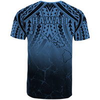 Hawaii Polynesian Kanaka Map Eruption T Shirt Roman Style Pastel Blue - Polynesian Pride