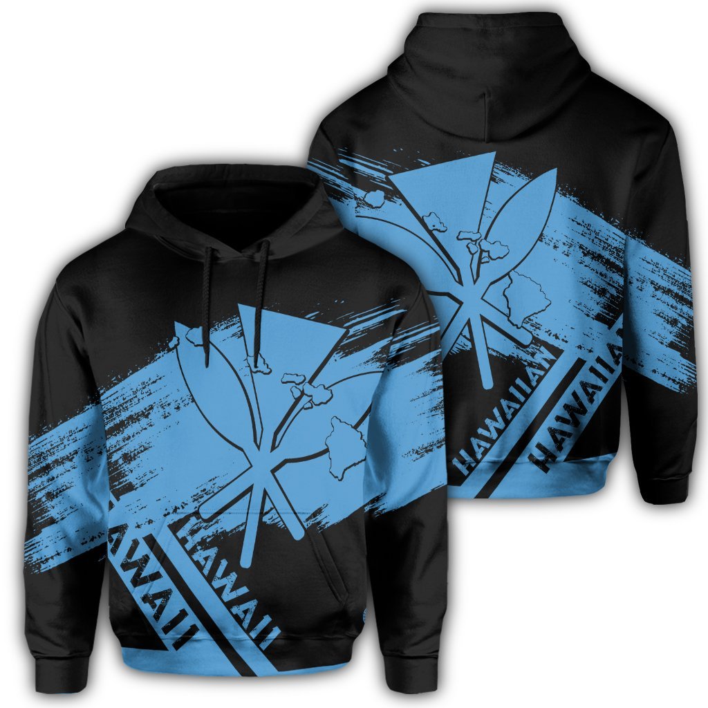 Hawaiian Map Kanaka Identifier Hoodie Blue Pastel Unisex Blue Pastel - Polynesian Pride