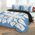 Hawaiian Royal Pattern Quilt Bed Set - Patel Blue - M2 Style - AH - Polynesian Pride