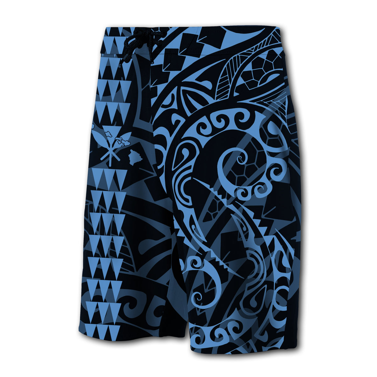 Hawaii Kakau Polynesian Kanaka Board Shorts - Pastel - Snapy Style - Polynesian Pride