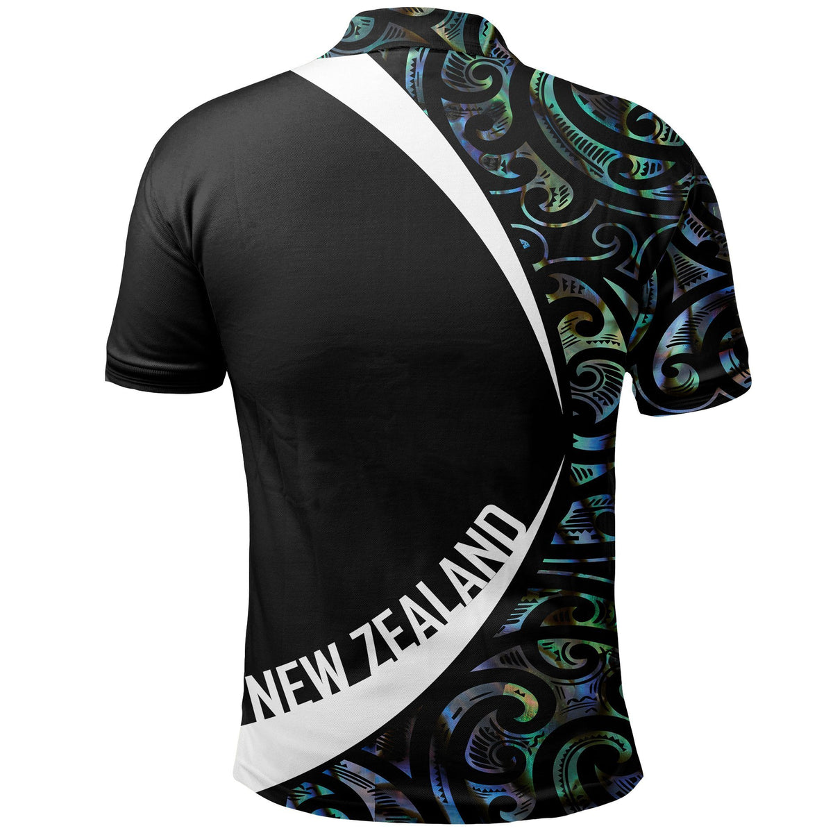 New Zealand Maori Polo Shirt, Manaia Paua Shell Golf Shirt, Circle Style - Polynesian Pride