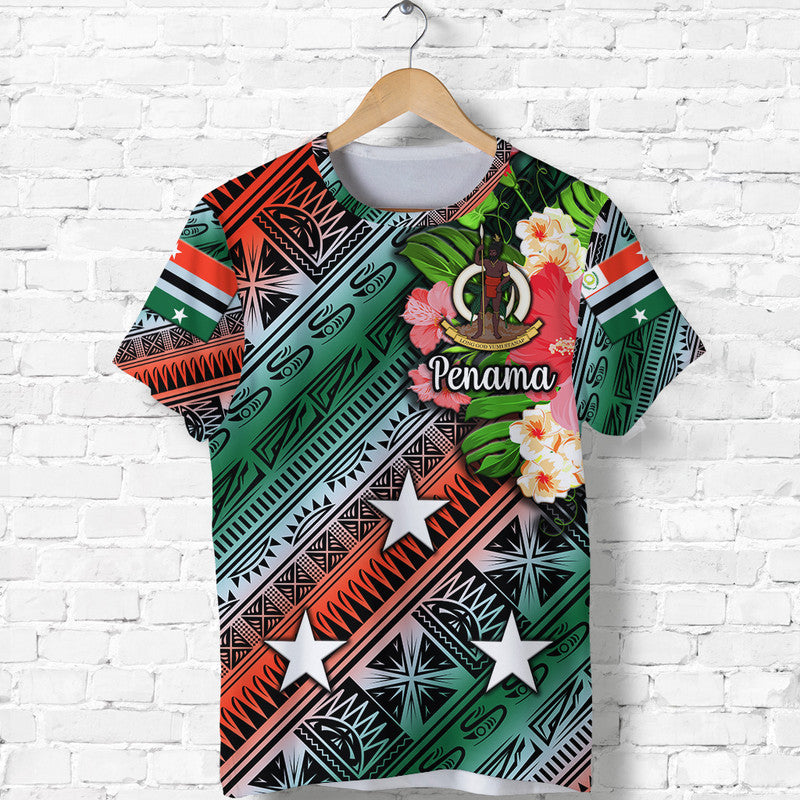 Vanuatu Penama T Shirt Independence Be Proud LT8 Green - Polynesian Pride