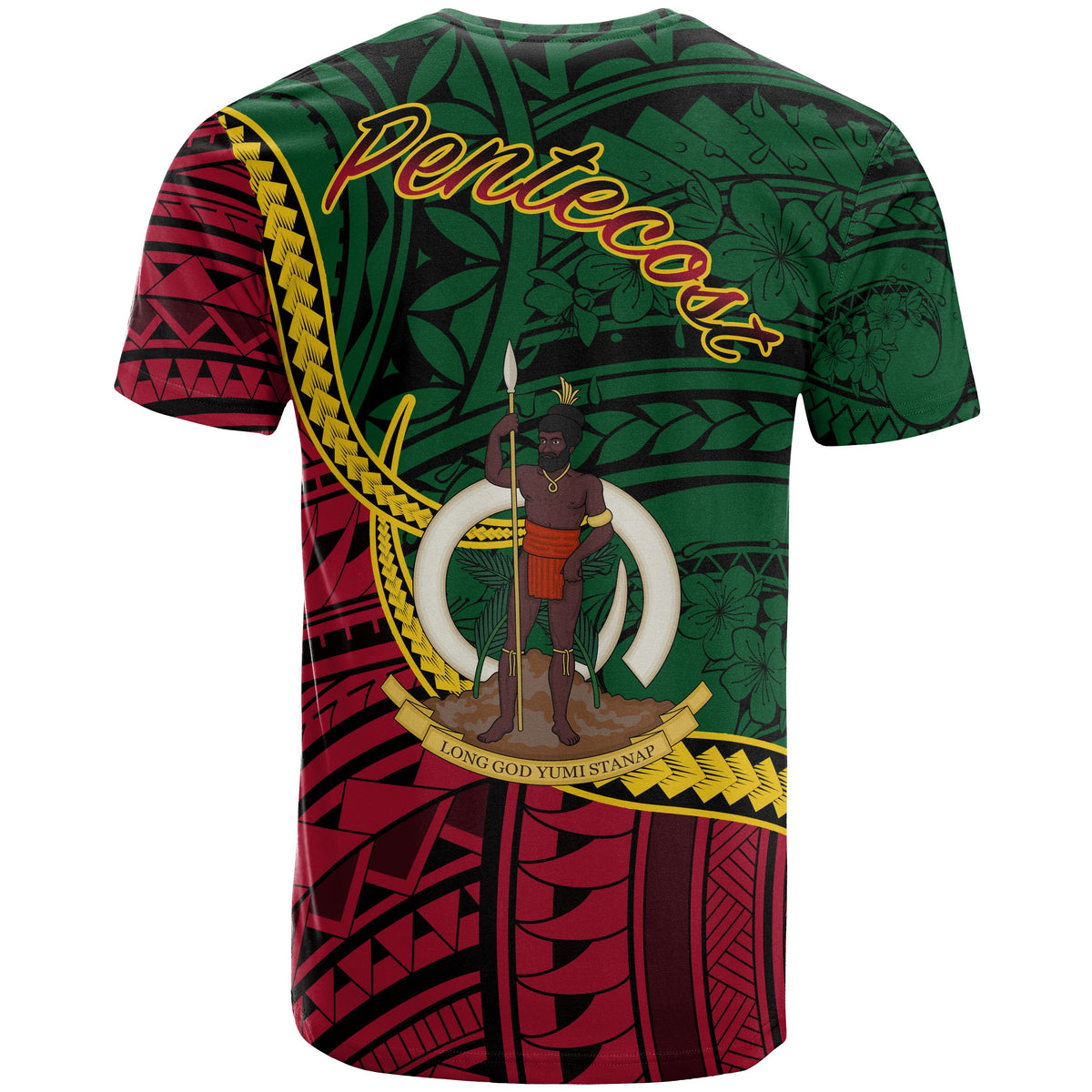 Vanuatu T Shirt Pentecost Seal of Vanuatu Polynesian Patterns - Polynesian Pride