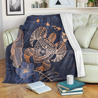 Personalized - Hawaii Polynesian Aloha Po Turtle Hibiscus Tropical Premium Blankets - Special Edition - AH White - Polynesian Pride