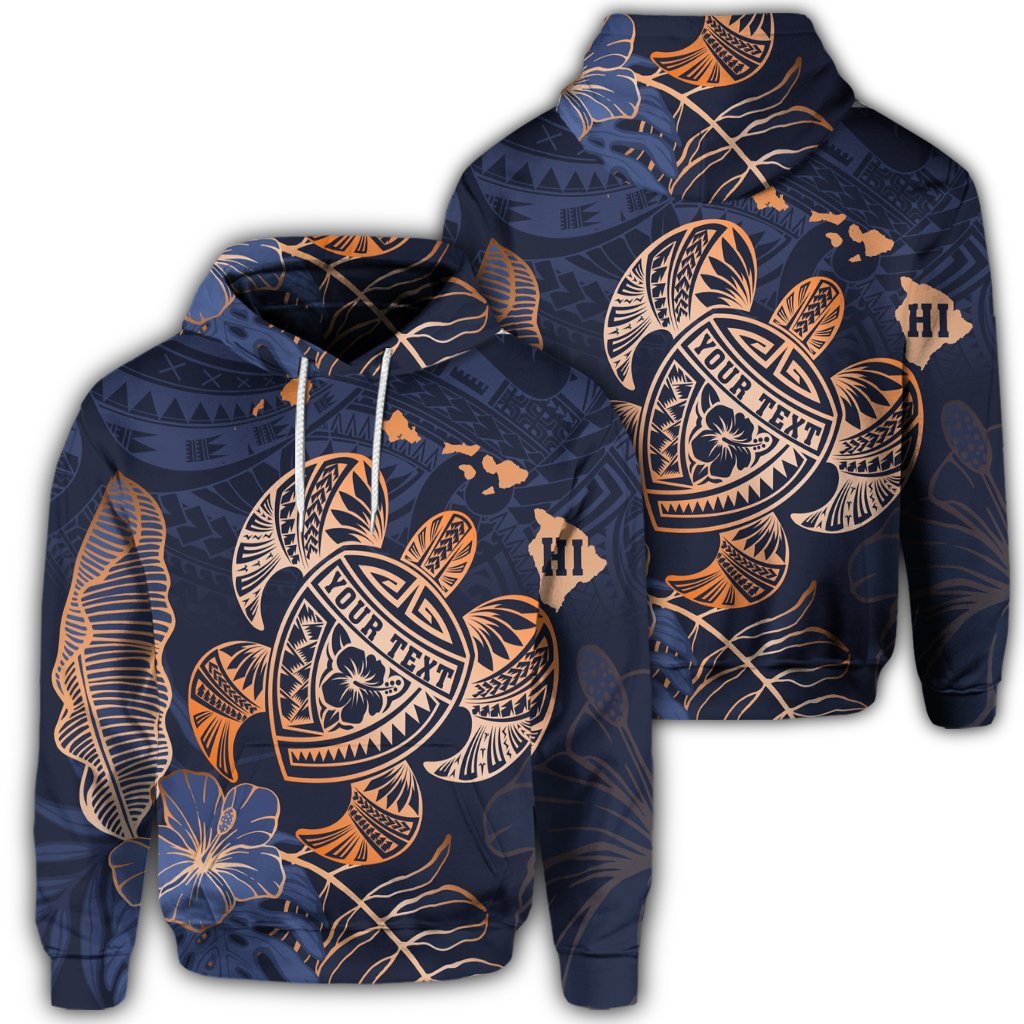 Personalized Hawaiian Polynesian Aloha Po Turtle Hibiscus Tropical Hoodie Special Edition Unisex Art - Polynesian Pride