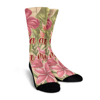 Hawaii Tropical Hibiscus Plumeria Crew Socks - AH - Polynesian Pride