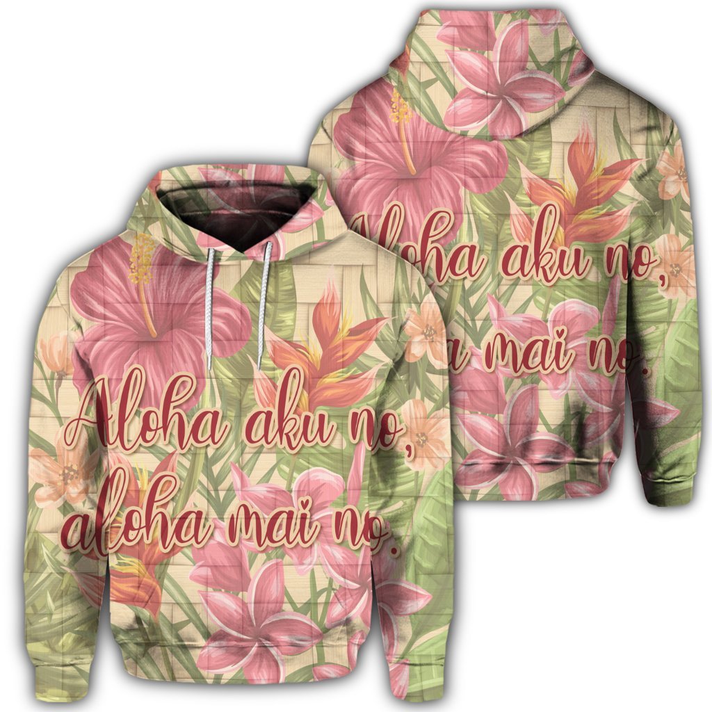 Hawaiian Tropical Hibiscus Plumeria Hoodie Unisex Art - Polynesian Pride