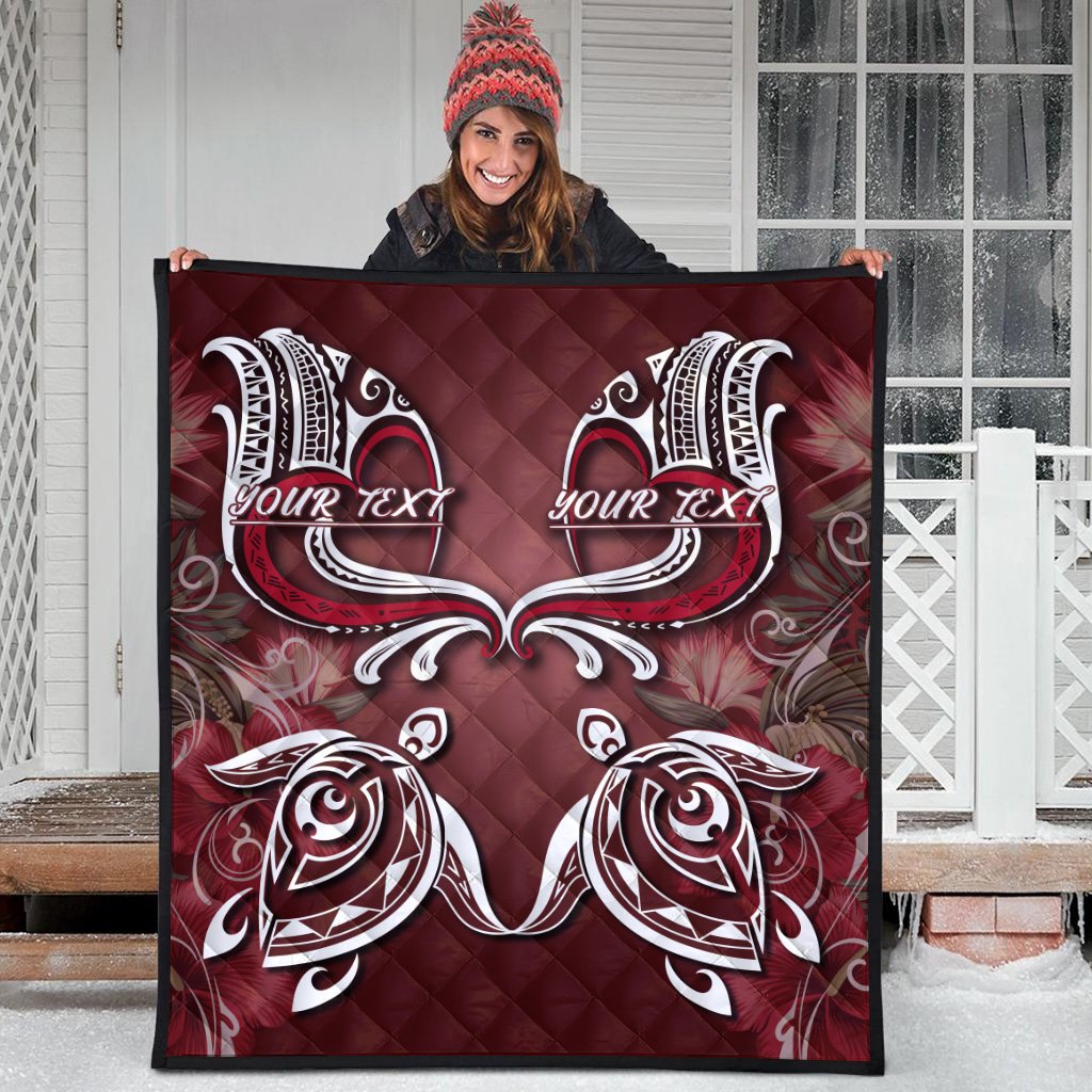 (Personalized) Hawaii Love Valentines Day Turtle Polynesian Premium Quilt - Bray Style - AH - Polynesian Pride
