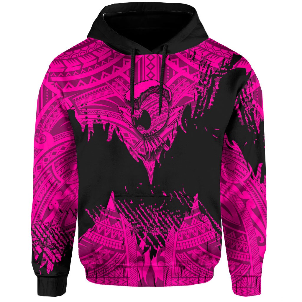 Hawaii Polynesian Hoodie Warrior Ikaika Benjamin Style Pink - Polynesian Pride