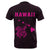 Hawaii Kakau Turtle Map T Shirt Pink - Polynesian Pride