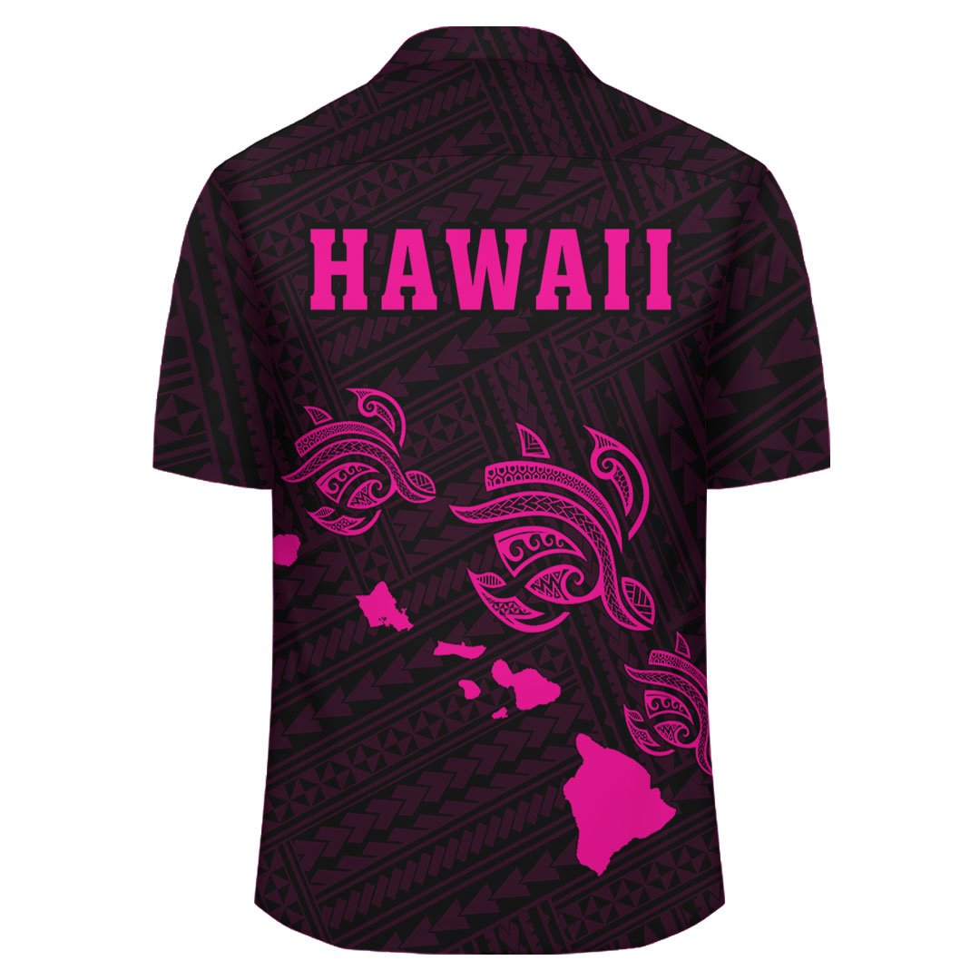 Kakau Polynesian Three Turtles Map Hawaii Shirt - Pink - Polynesian Pride