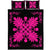 Hawaiian Quilt Maui Plant And Hibiscus Pattern Quilt Bed Set - Pink Black - AH Art - Polynesian Pride