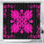 Hawaiian Quilt Maui Plant And Hibiscus Shower Curtain - Pink Black - AH 177 x 172 (cm) Pink - Polynesian Pride