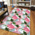 Pink Monstera And Green Tropical Leaves White Area Rug - AH - Polynesian Pride