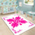 Hawaiian Quilt Maui Plant And Hibiscus Pattern Area Rug - Pink White - AH - Polynesian Pride