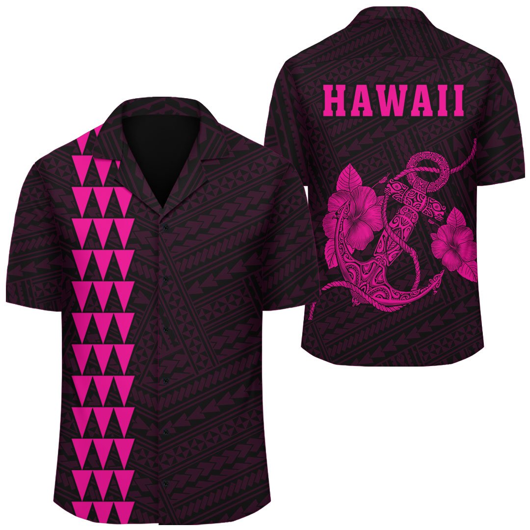 Kakau Polynesian Anchor Hawaii Shirt - Pink Unisex Pink - Polynesian Pride