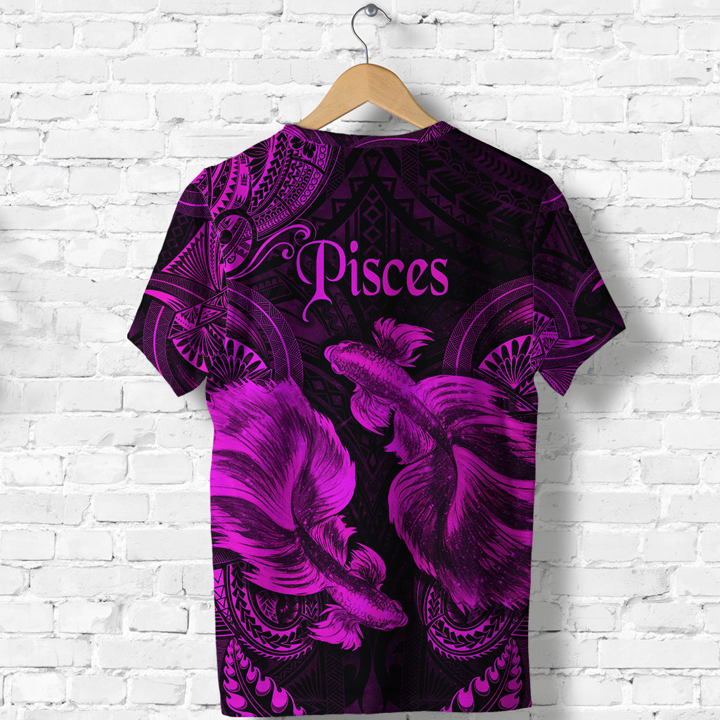 Pisces Zodiac Polynesian T Shirt Unique Style Pink LT8 - Polynesian Pride