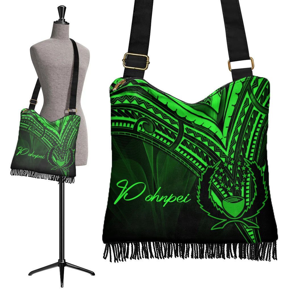 Pohnpei Boho Handbag - Green Color Cross Style - Polynesian Pride