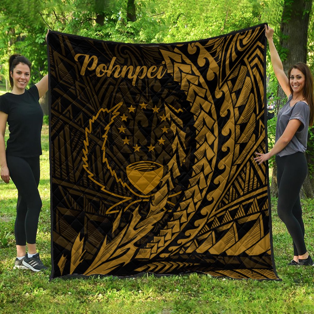 Pohnpei Premium Quilt - Wings Style Black - Polynesian Pride