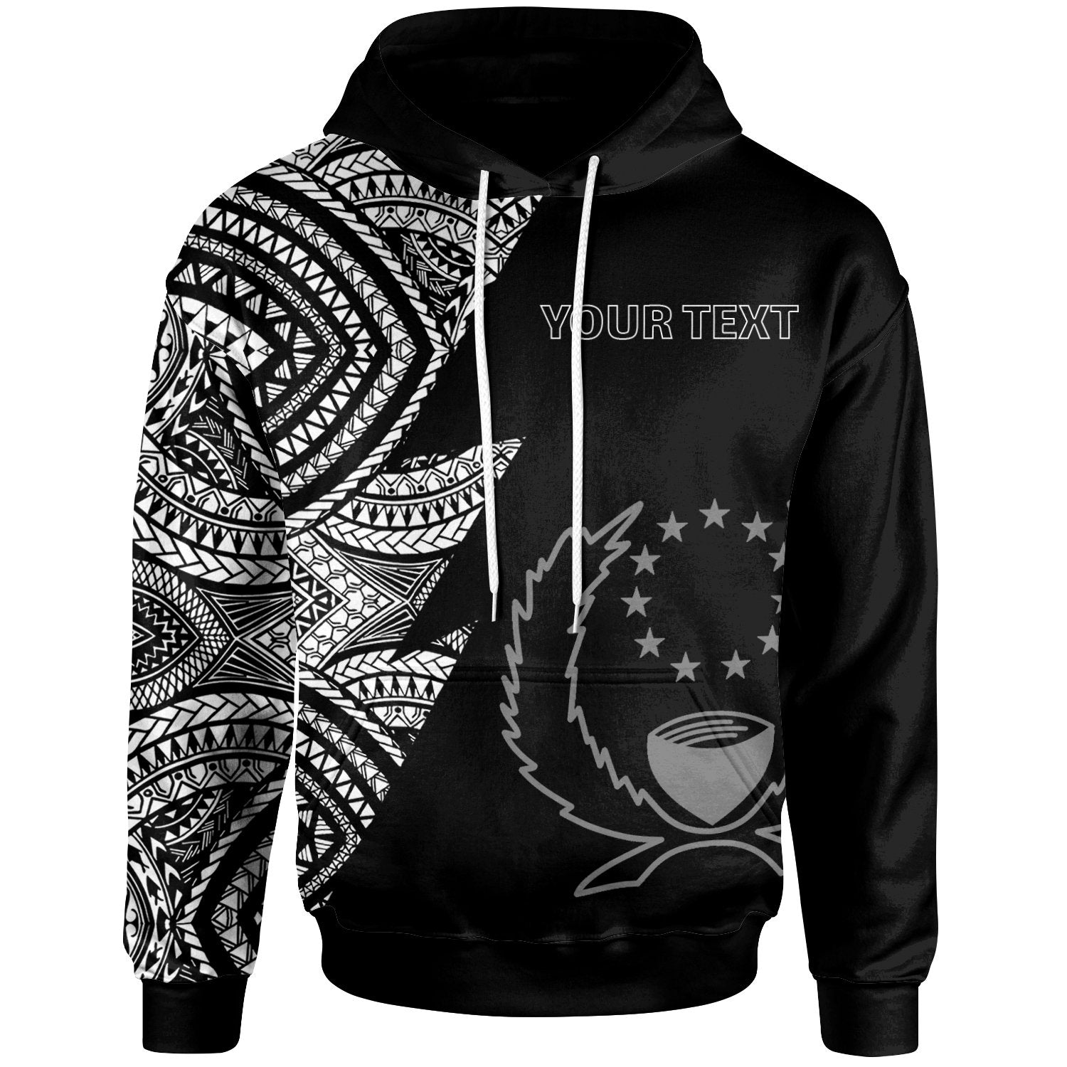 Pohnpei Custom Personalized Hoodie Flash Style White Unisex White - Polynesian Pride