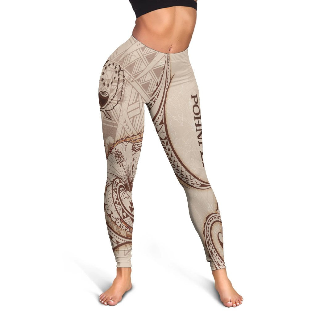 Pohnpei Leggings - Hibiscus Flowers Vintage Style - Polynesian Pride