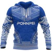 Pohnpei Polynesian Chief Hoodie Unisex Blue - Polynesian Pride