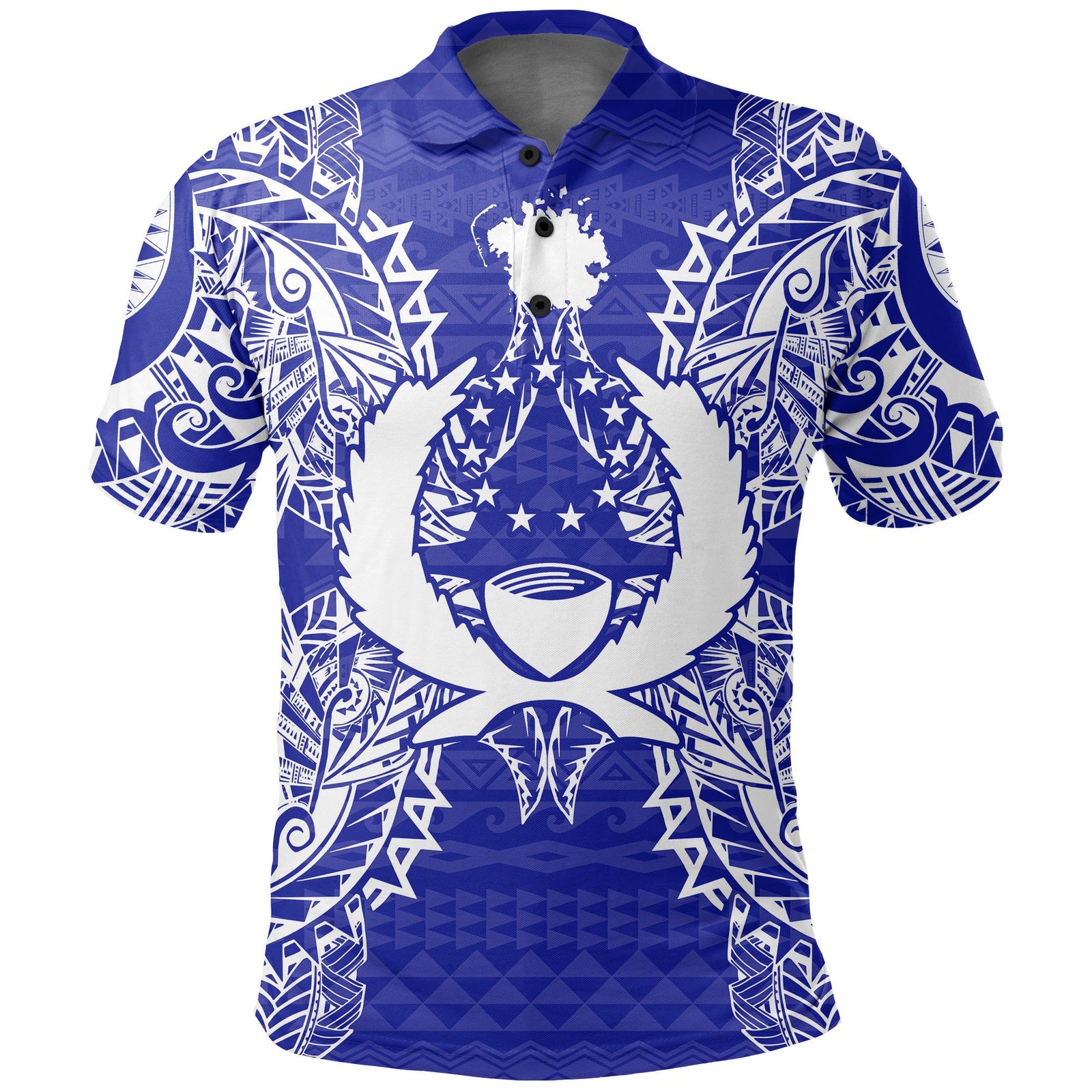 Pohnpei Polo Shirt Pohnpei Flag Map Polynesian Tattoo Blue Unisex Blue - Polynesian Pride
