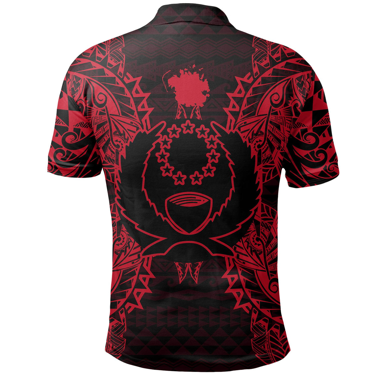 Pohnpei Polo Shirt Pohnpei Flag Map Polynesian Tattoo Red - Polynesian Pride