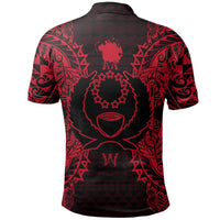 Pohnpei Polo Shirt Pohnpei Flag Map Polynesian Tattoo Red - Polynesian Pride