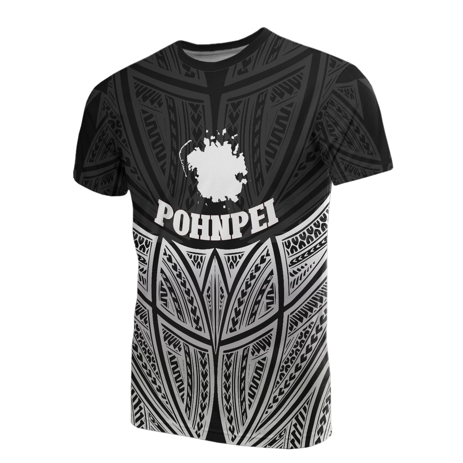 Pohnpei Polynesian T Shirt Black Pride Map And Seal Unisex Black - Polynesian Pride