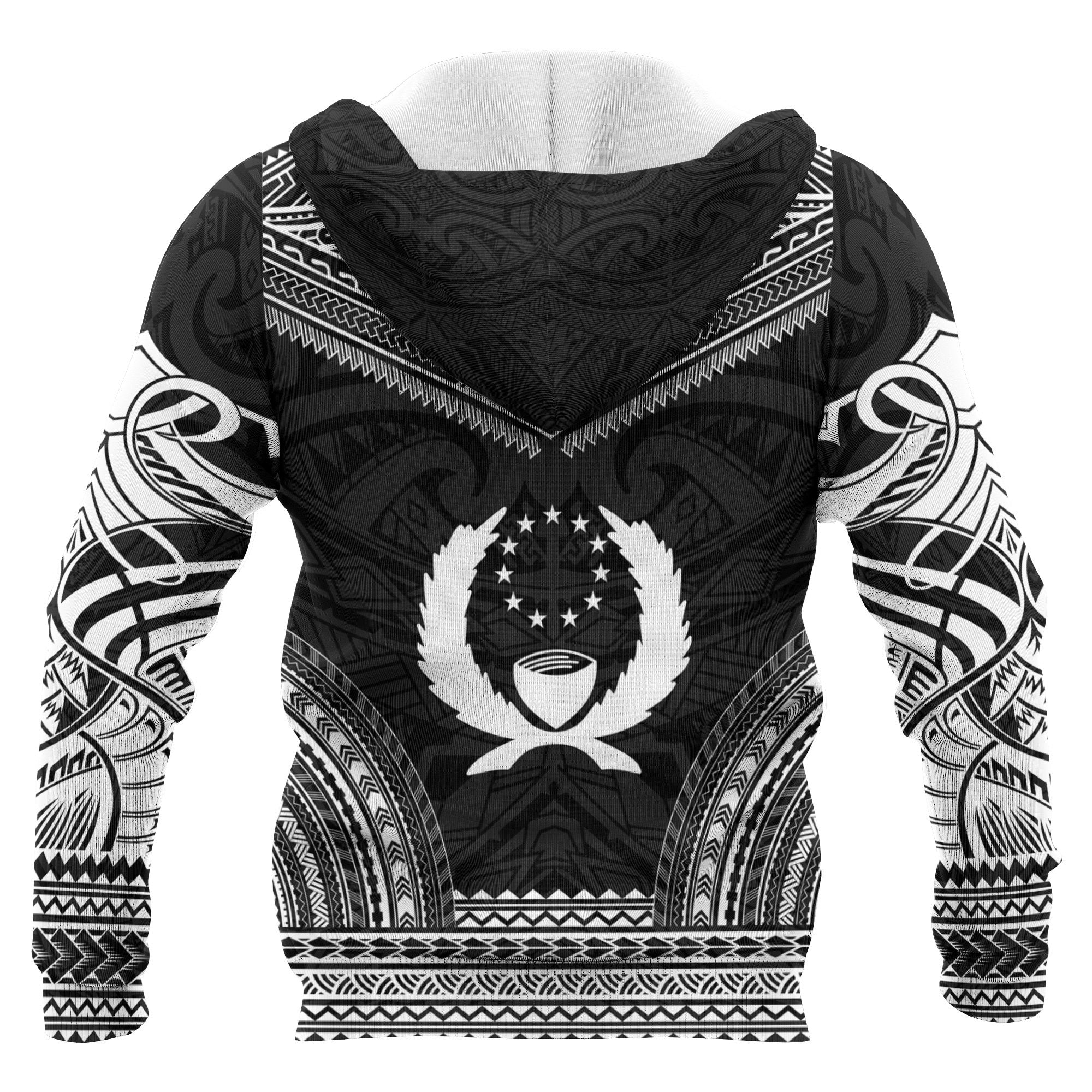 Pohnpei Polynesian Chief Custom Zip up Hoodie Black Version Unisex Black - Polynesian Pride