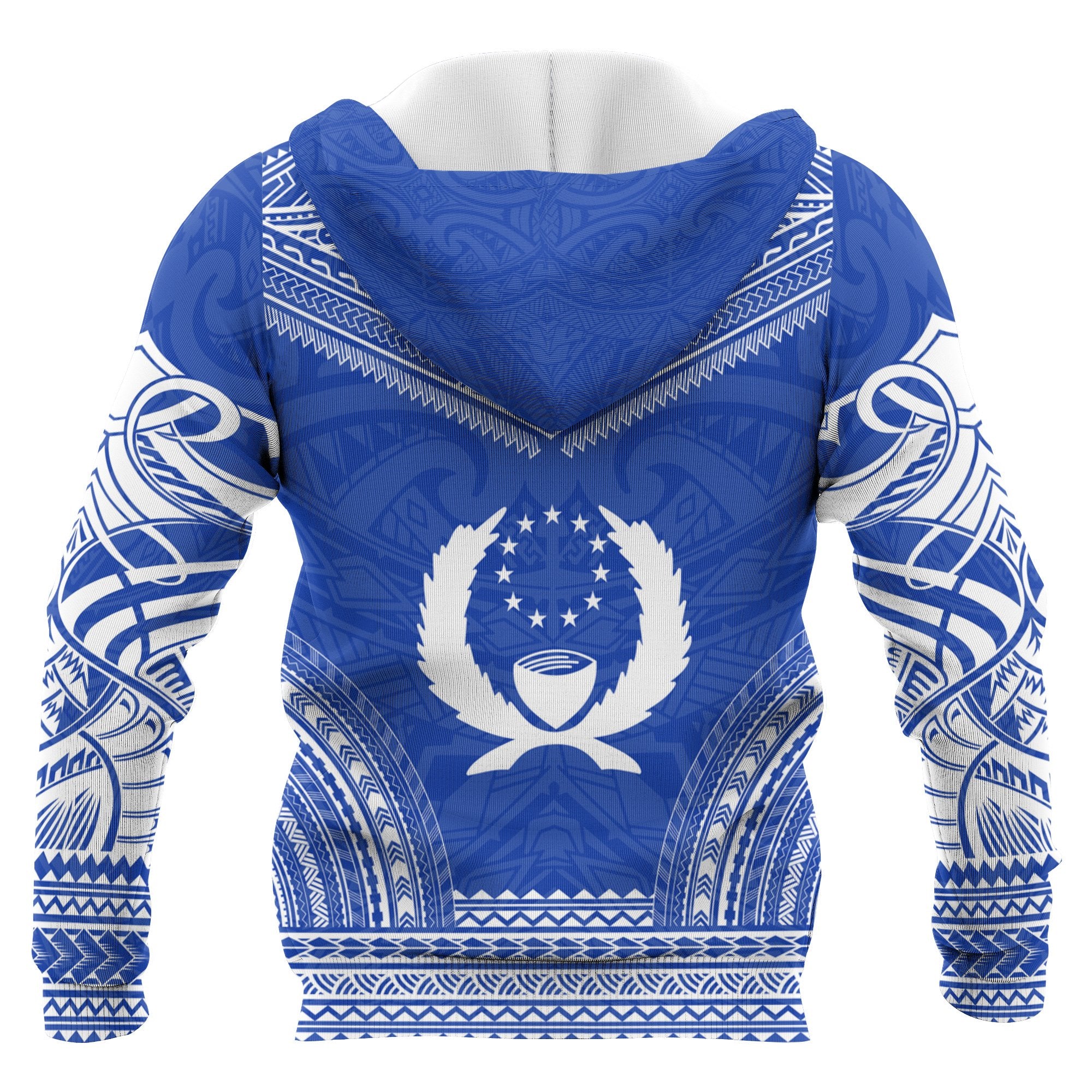 Pohnpei Polynesian Chief Custom Zip up Hoodie Flag Version Unisex Blue - Polynesian Pride