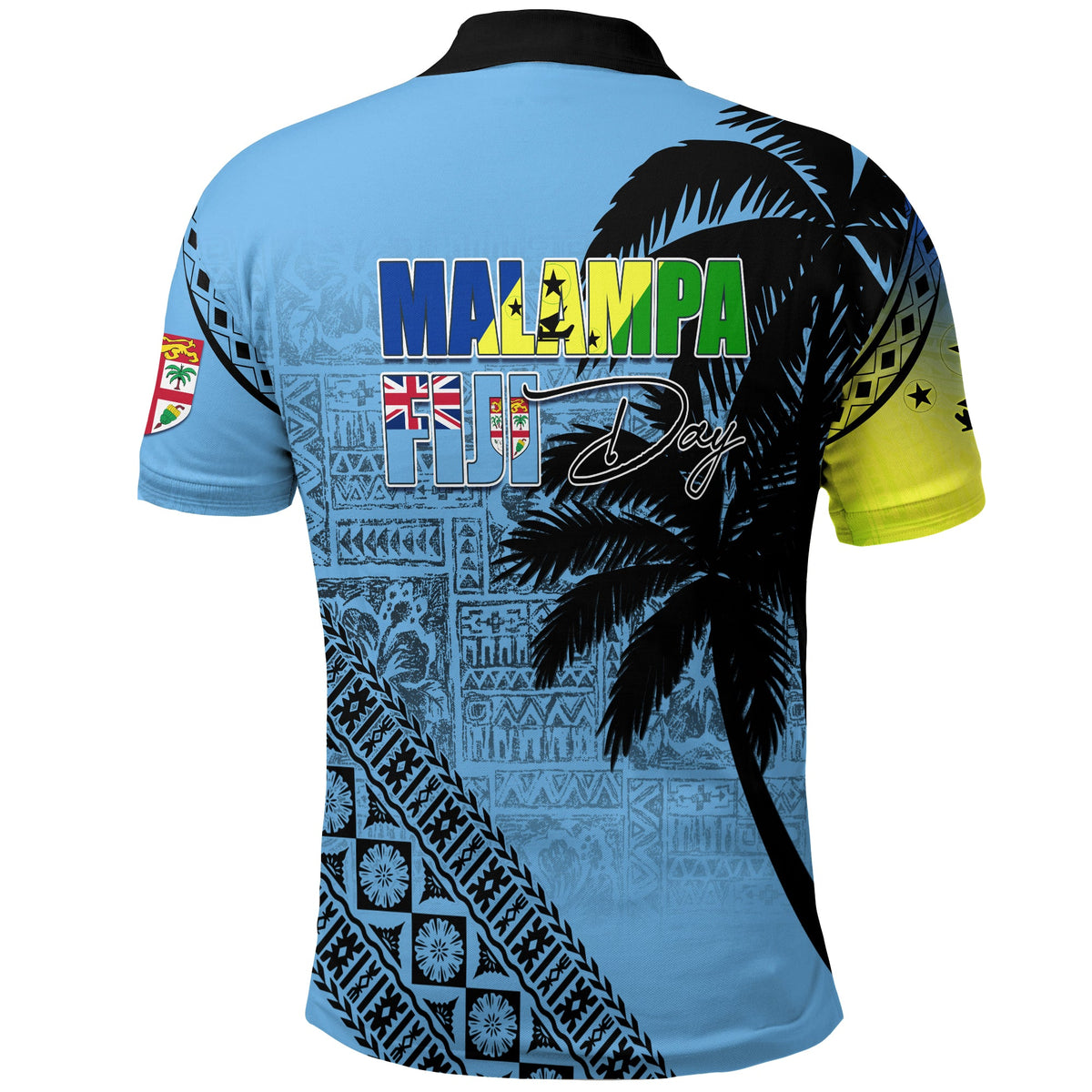 Malampa Fiji Day Polo Shirt Flags Mix Style LT7 - Polynesian Pride
