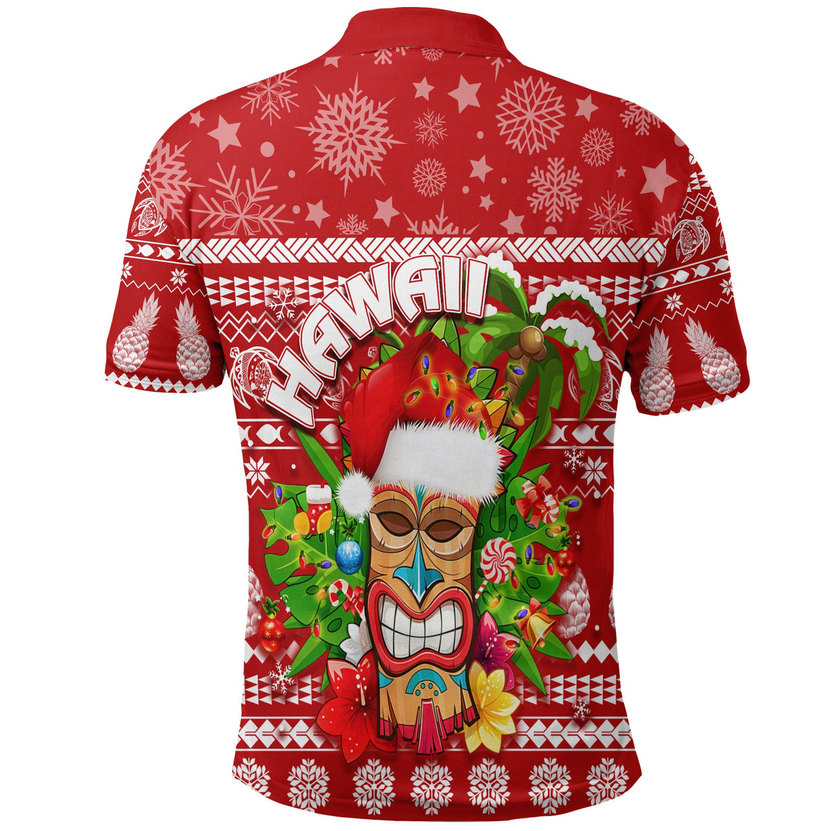 Hawaii Christmas Polo Shirt Mele Kalikimaka Tiki LT7 - Polynesian Pride